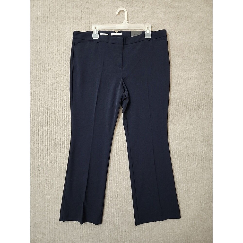 Van Heusen Studio Dress Pants Womens 14 Short Navy Blue Modern Fit Stretch NEW